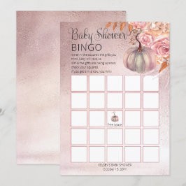 En liten pipa blåser Rosa Baby Bingo Card Inbjudningar