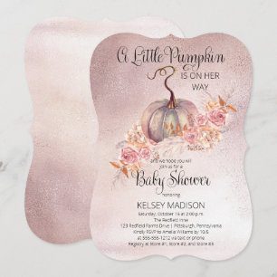 En liten pipa blåser Rosa Babyskåda Inbjudningar