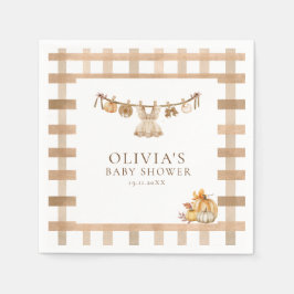 En liten pipa på hennes väg, Fall Boho Baby Shower Pappersservett