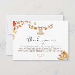 En liten pipa på hennes väg, Fall Boho Baby Shower Tack Kort