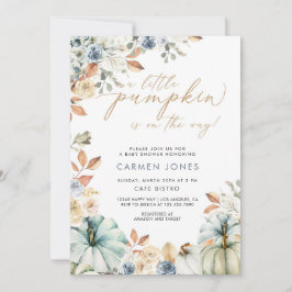 En liten pipa på inbjudan till babyskor