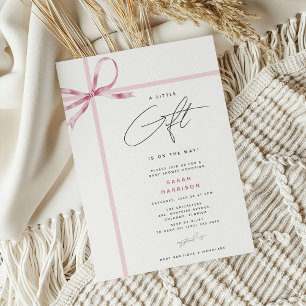 En liten present' Bow Ribbon Flicka Bebis Shower Inbjudningar