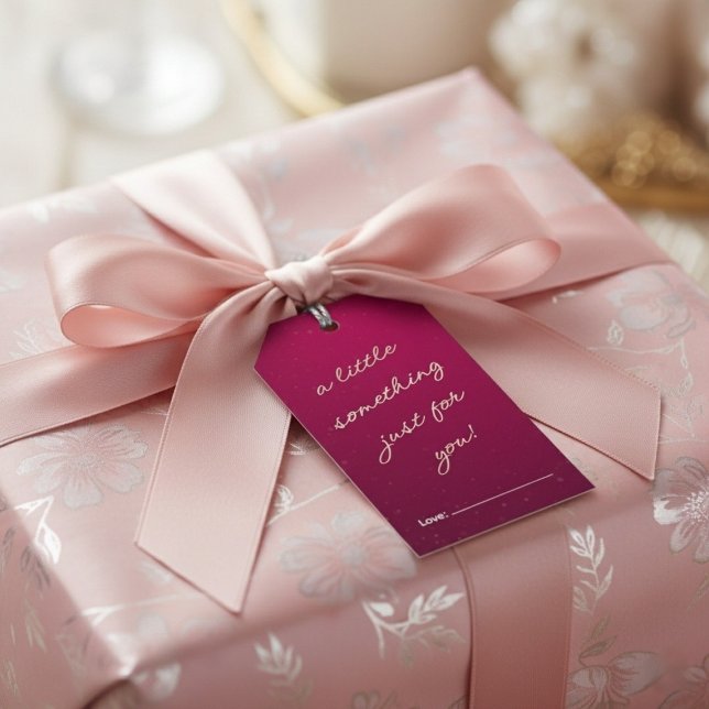 En Liten Present Just För Dig Rosa Presentetikett (A Little Something Just For You Pink Gift Tags)