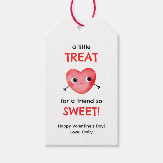 En liten present till en vän så söt lilla hjärta presentetikett (Framsidan)