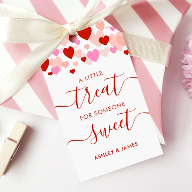 En liten present till någon söt Valentine Presentetikett (Skapare uppladdad)