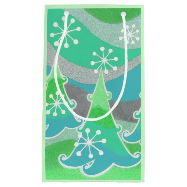 En liten presentväska för Grönten Winter Träd (Framsidan)