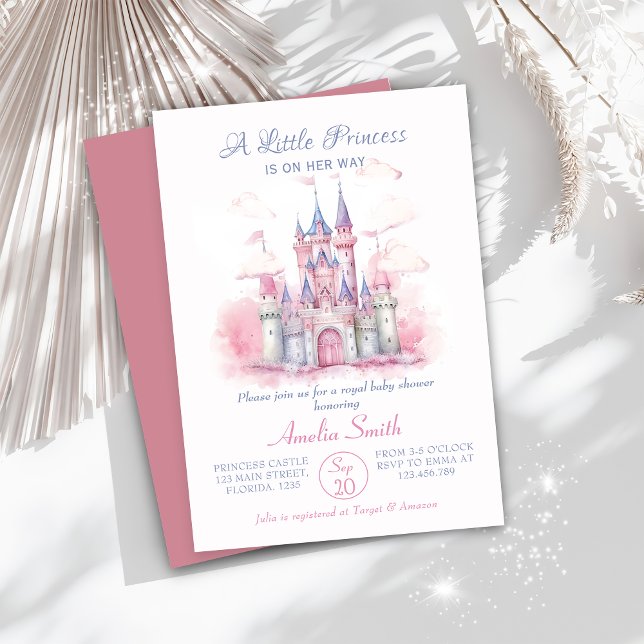 En liten princess Castle Baby Shower Inbjudningar (Skapare uppladdad)