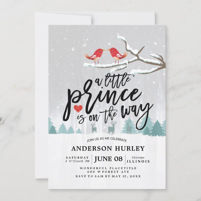 En liten prins är på väg inbjudningar (Framsida)