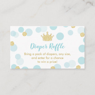 En liten prins Baby Shower Diaper Raffle Biljett Tilläggskort