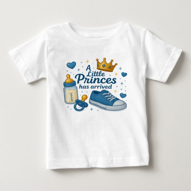 En liten prins har kommit från Pojke Celebrat T Shirt (Framsida)