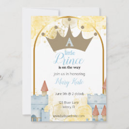En liten prins med Castle Baby Shower Inbjudningar