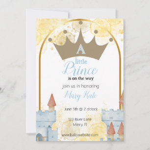 En liten prins med Castle Baby Shower Inbjudningar