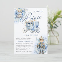 En liten prins Royal Blue showerinbjudan