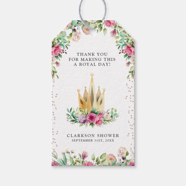 En liten prinsessa blommig presentetikett (Framsidan)