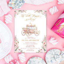 En liten prinsessa Carriage Rosa Blommigt Baby Sho