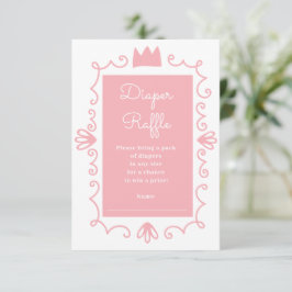 En liten prinsessa Modern Rosa Flick Baby Shower Tilläggskort
