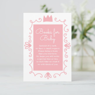 En liten prinsessa Modern Rosa Girl Baby Shower Tilläggskort