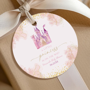 En liten prinsessa Royal Castle Baby Shower Gåvor Etiketter