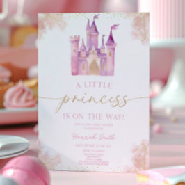 En liten prinsessa Royal Castle Baby Shower Inbjudningar
