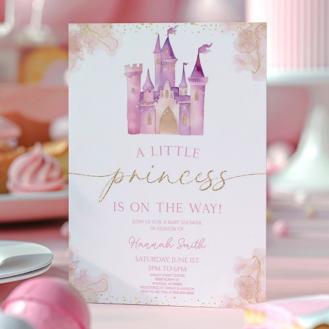 En liten prinsessa Royal Castle Baby Shower Inbjudningar (Skapare uppladdad)
