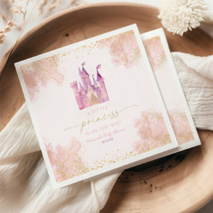 En liten prinsessa Royal Castle Baby Shower Pappersservett