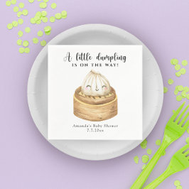 En liten provdocka är på gång. pappersservett