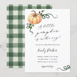 En liten pumpa är på väg att bli babystövel inbjudningar