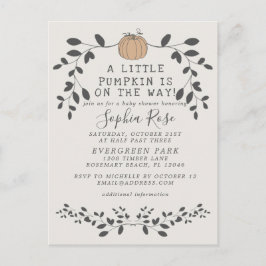 En liten pumpa är på väg att duscha neutralt babyb vykort