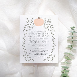 En liten pumpa är på väg Baby Shower Inbjudan Vykort