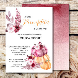 En liten pumpa är på väg till babyduschen inbjudningar