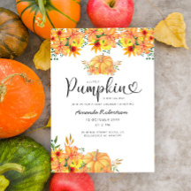 En liten pumpa är på väg till babyduschen