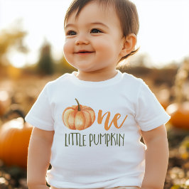 En liten pumpa baby:s 1-årsdag t shirt