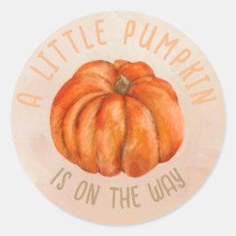 En liten pumpa baby shower dekal runt klistermärke