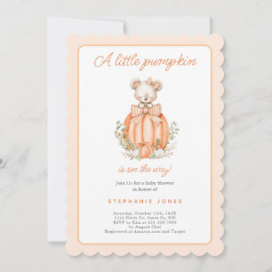 En liten pumpa baby shower flicka inbjudningar