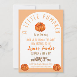 En liten pumpa baby shower inbjudan