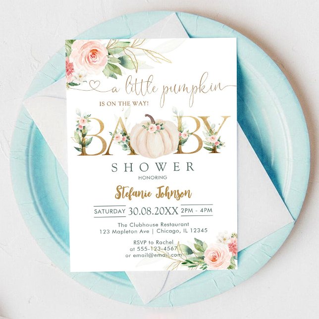 En liten pumpa baby shower inbjudan (Skapare uppladdad)
