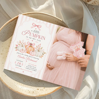 En liten pumpa-baby shower inbjudningar