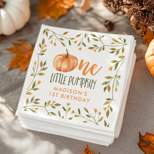 En liten pumpa bebis 1-årsdag pappersservett (Skapare uppladdad)