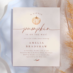 En liten pumpa blommar budget höst baby shower