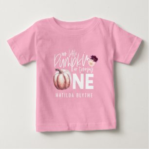 En liten pumpa blommigt faller 1:a födelsedagen t shirt