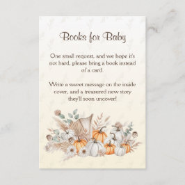En liten pumpa Boho baby shower-böcker för bebisar Tilläggskort