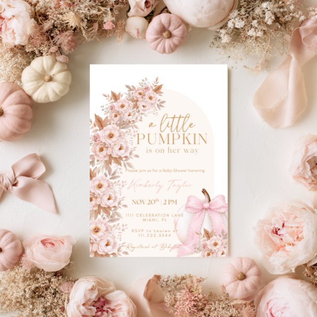 En liten pumpa boho-båge höst baby shower flicka inbjudningar (Skapare uppladdad)