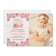 En liten pumpa boho blommande 1-års fotobild