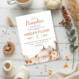 En Liten Pumpa — Boho Halloween Baby Shower Inbjudningar