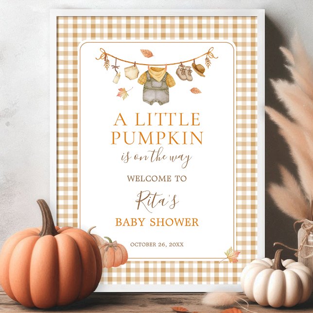 En liten pumpa boho höst baby shower välkomstskylt poster (Skapare uppladdad)