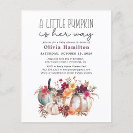 En liten pumpa budget höst blommande baby shower