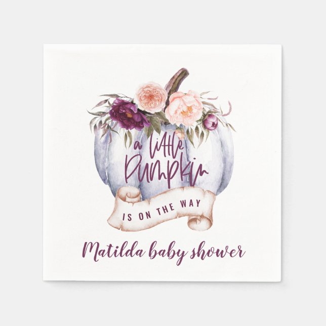 En liten pumpa, fall, babydusch party pappersservett (Framsidan)