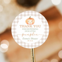 En liten pumpa höst baby shower dekal