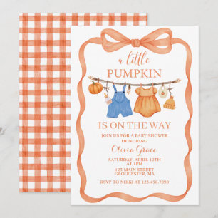 En liten pumpa höst baby shower inbjudan