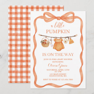 En liten pumpa höst baby shower inbjudan